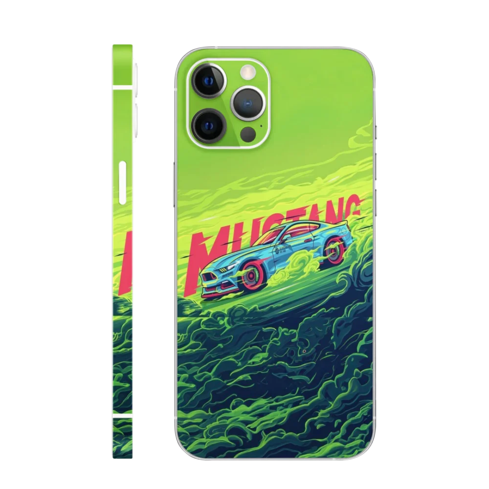 Yellow Neon Porsche Mobile Skin