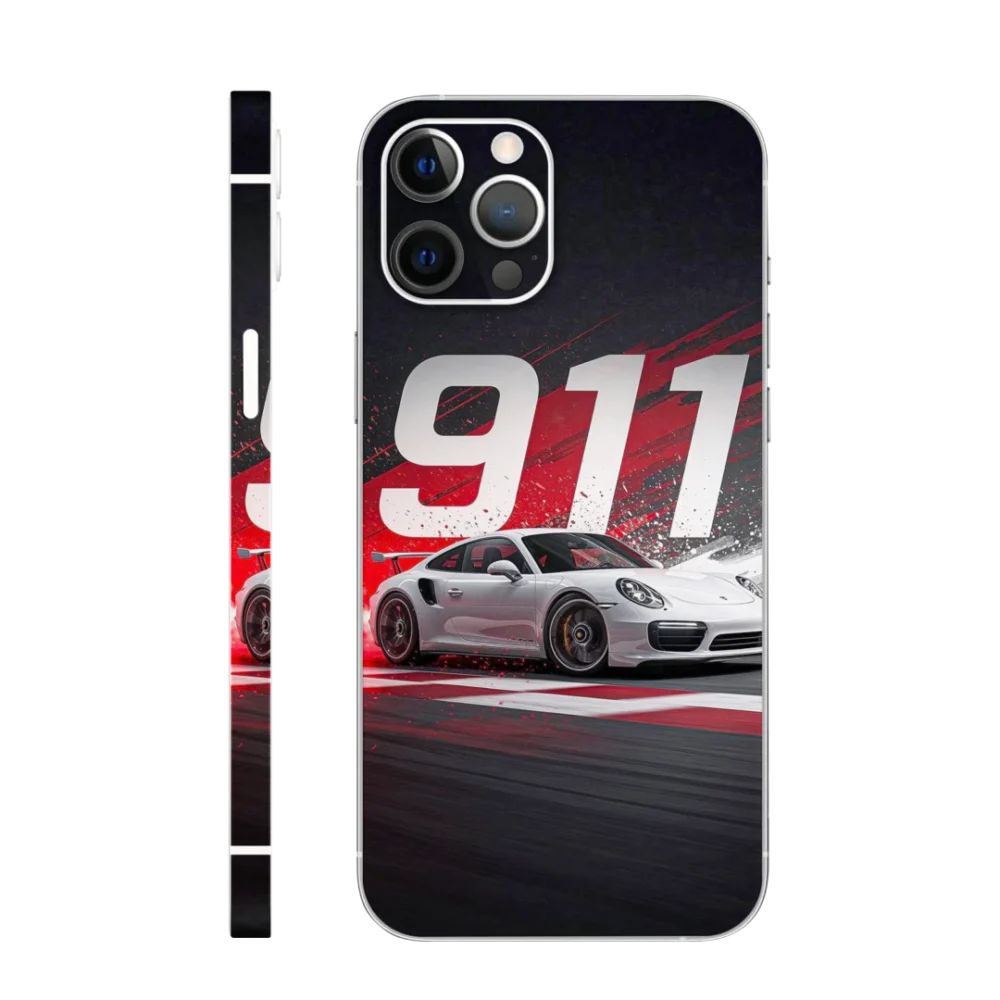 WK Car 33 White Porsche at Night Mobile Skin