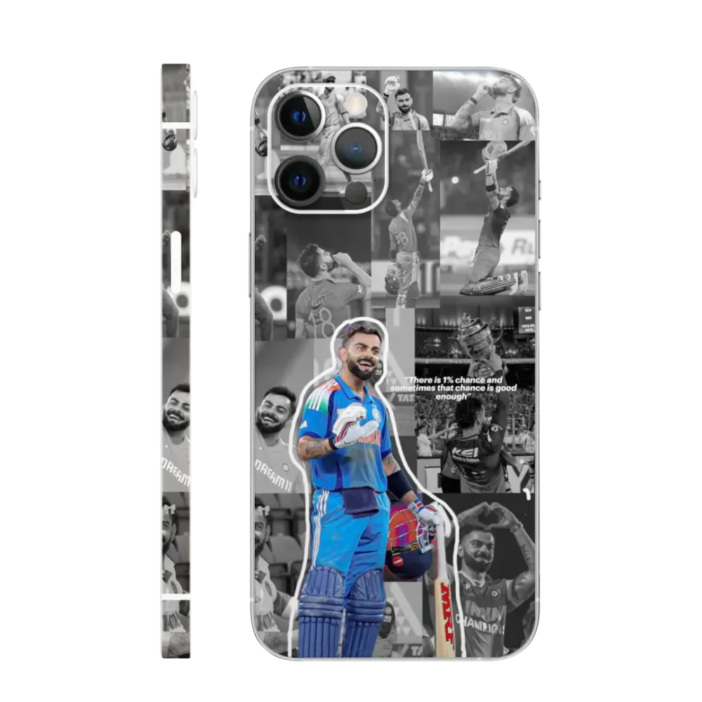WK-Cricket-3 Kohli Collage - Blue Jersey Mobile Skin
