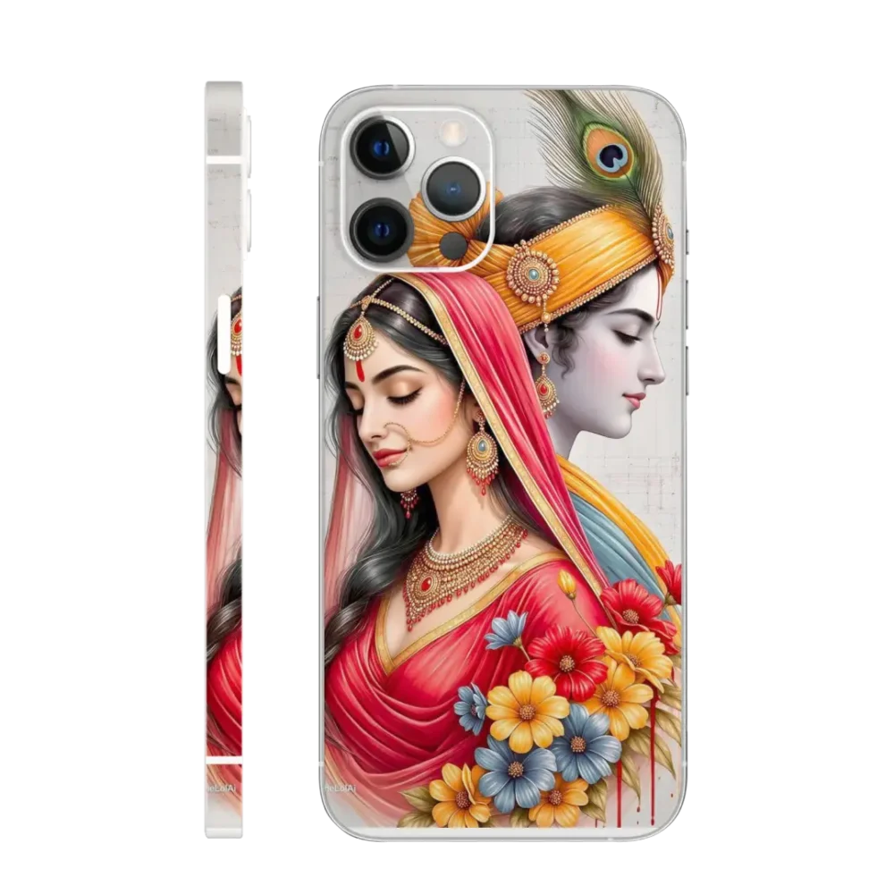 WK God 20 Floral Radha Krishna Mobile Skin
