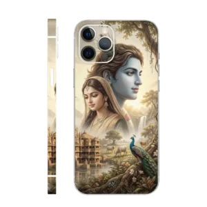 WK God 21 Radha Krishna with Peacock Mobile Skin