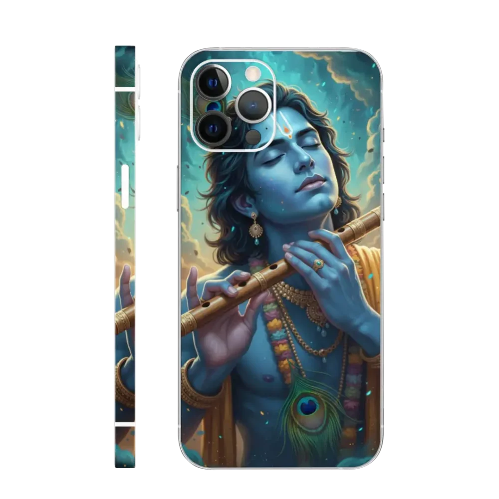 Krishna playing flute Mobile Skin